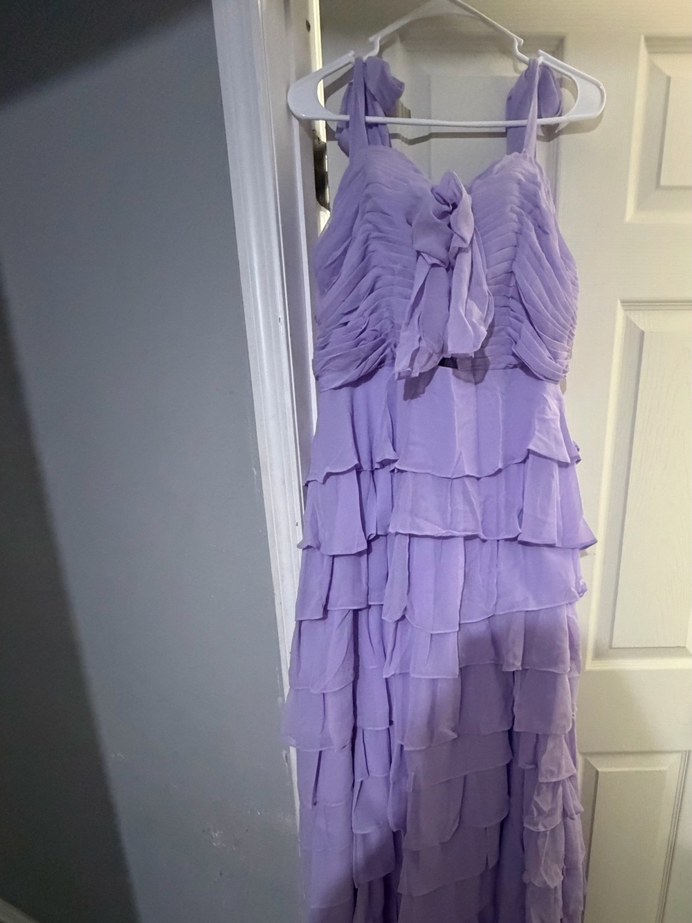 Lavender Tiered Ruffle Maxi Dress - Brand Unspecified